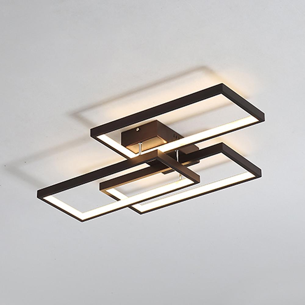 Geometric Triple Rectangle LED Flush Mount Ceiling Light Modern Indoor Fixture for Living Room