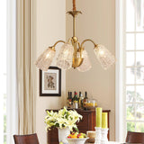 Nikoll Modern Brass and Glass Multi Head Chandelier Luxury Clear Crystal Ceiling Lamp