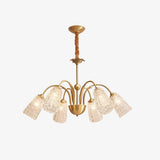 Nikoll Modern Brass and Glass Multi Head Chandelier Luxury Clear Crystal Ceiling Lamp