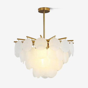 Nimbus Glass Droplet Chandelier Modern Copper Ceiling Light for Living Room