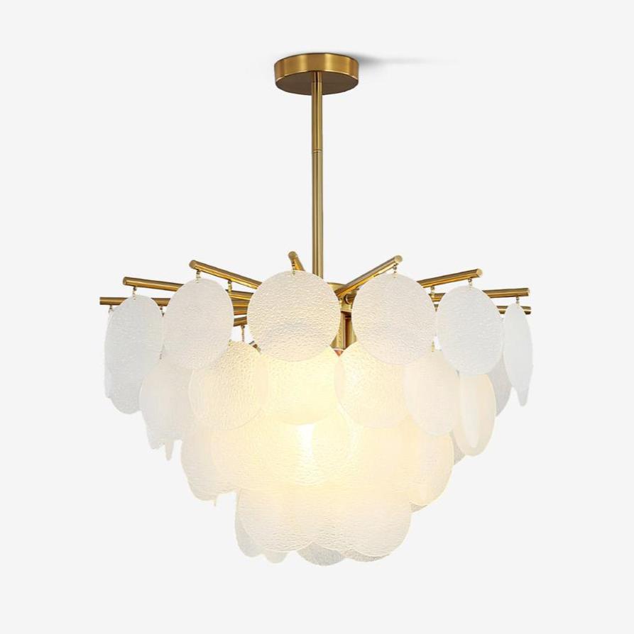 Nimbus Glass Droplet Chandelier Modern Copper Ceiling Light for Living Room