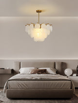 Nimbus Glass Droplet Chandelier Modern Copper Ceiling Light for Living Room