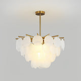 Nimbus Glass Droplet Chandelier Modern Copper Ceiling Light for Living Room