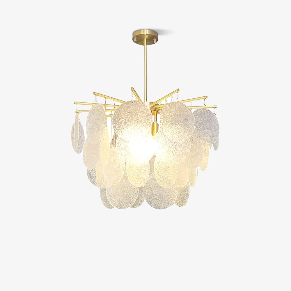 Nimbus Glass Droplet Chandelier Modern Copper Ceiling Light for Living Room
