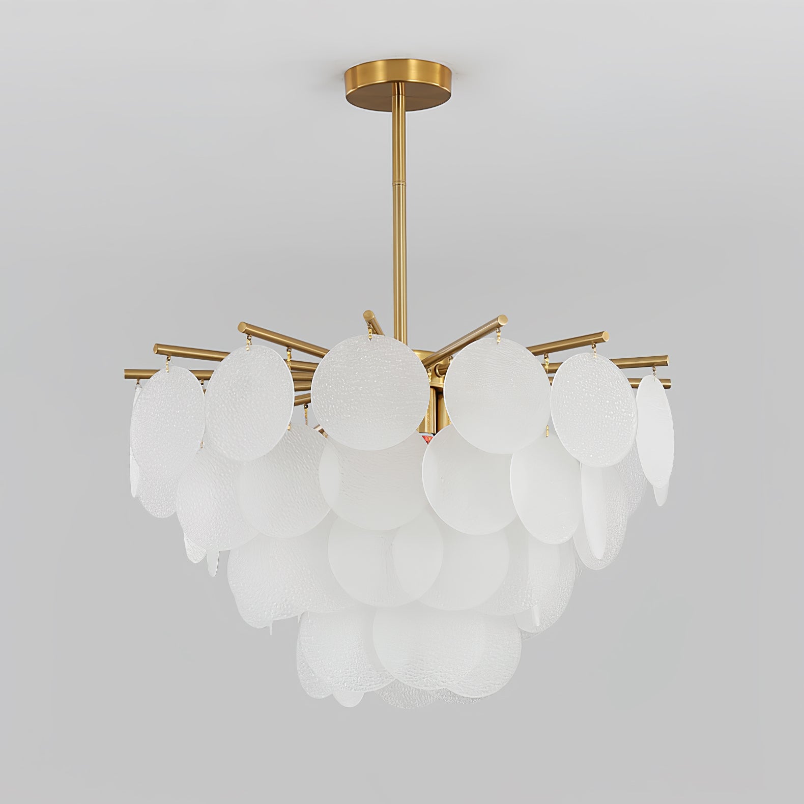 Nimbus Glass Droplet Chandelier Modern Copper Ceiling Light for Living Room