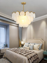 Nimbus Glass Droplet Chandelier Modern Copper Ceiling Light for Living Room