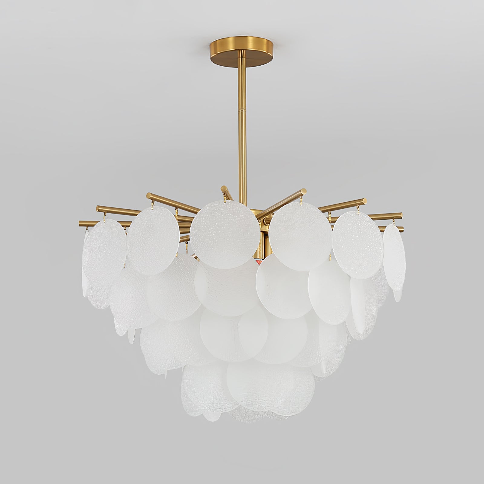 Nimbus Glass Droplet Chandelier Modern Copper Ceiling Light for Living Room