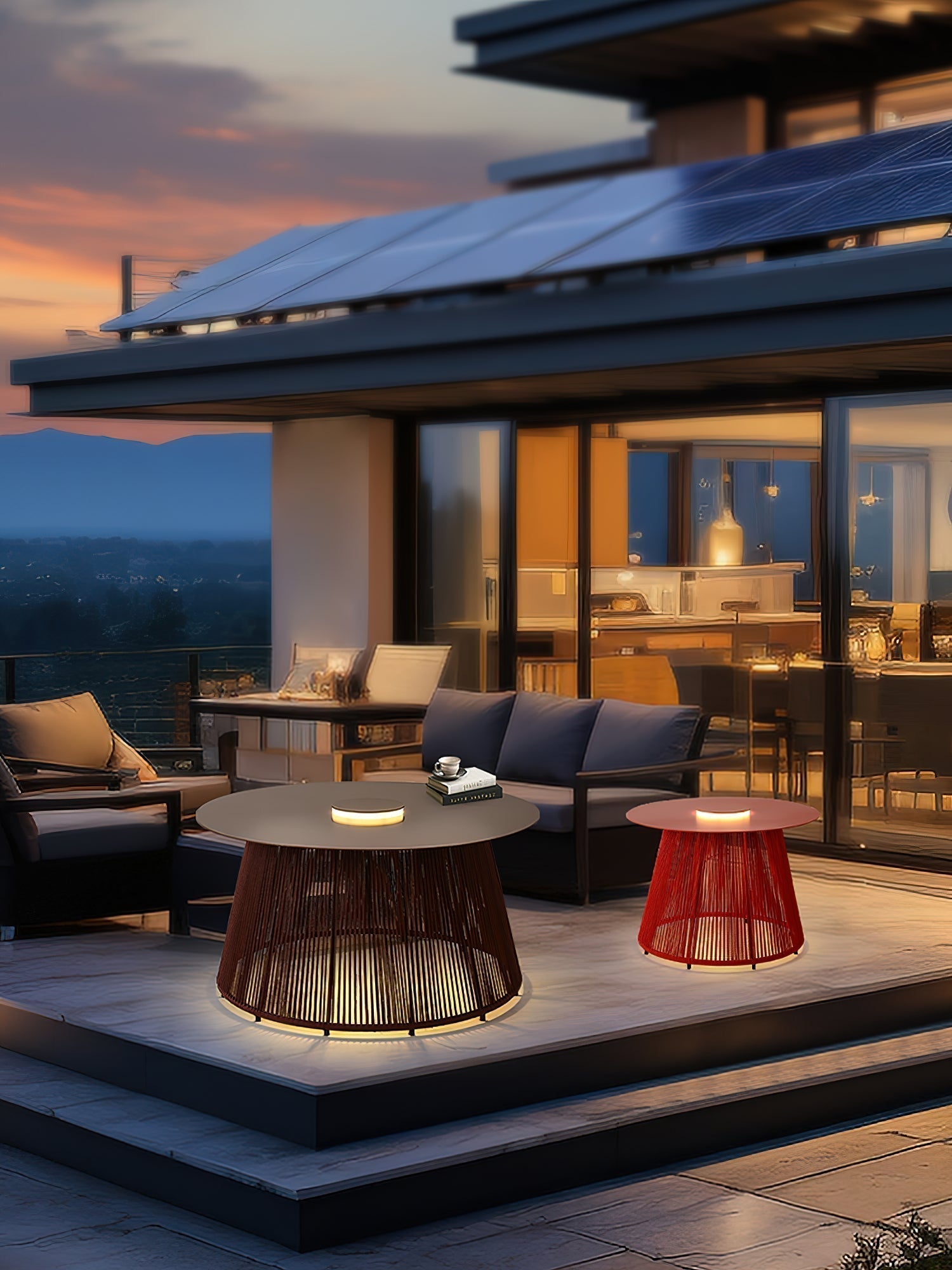 Nit Outdoor Solar Garden Floor Lamp Portable LED Decorative Patio Lighting for Yard and Camping
