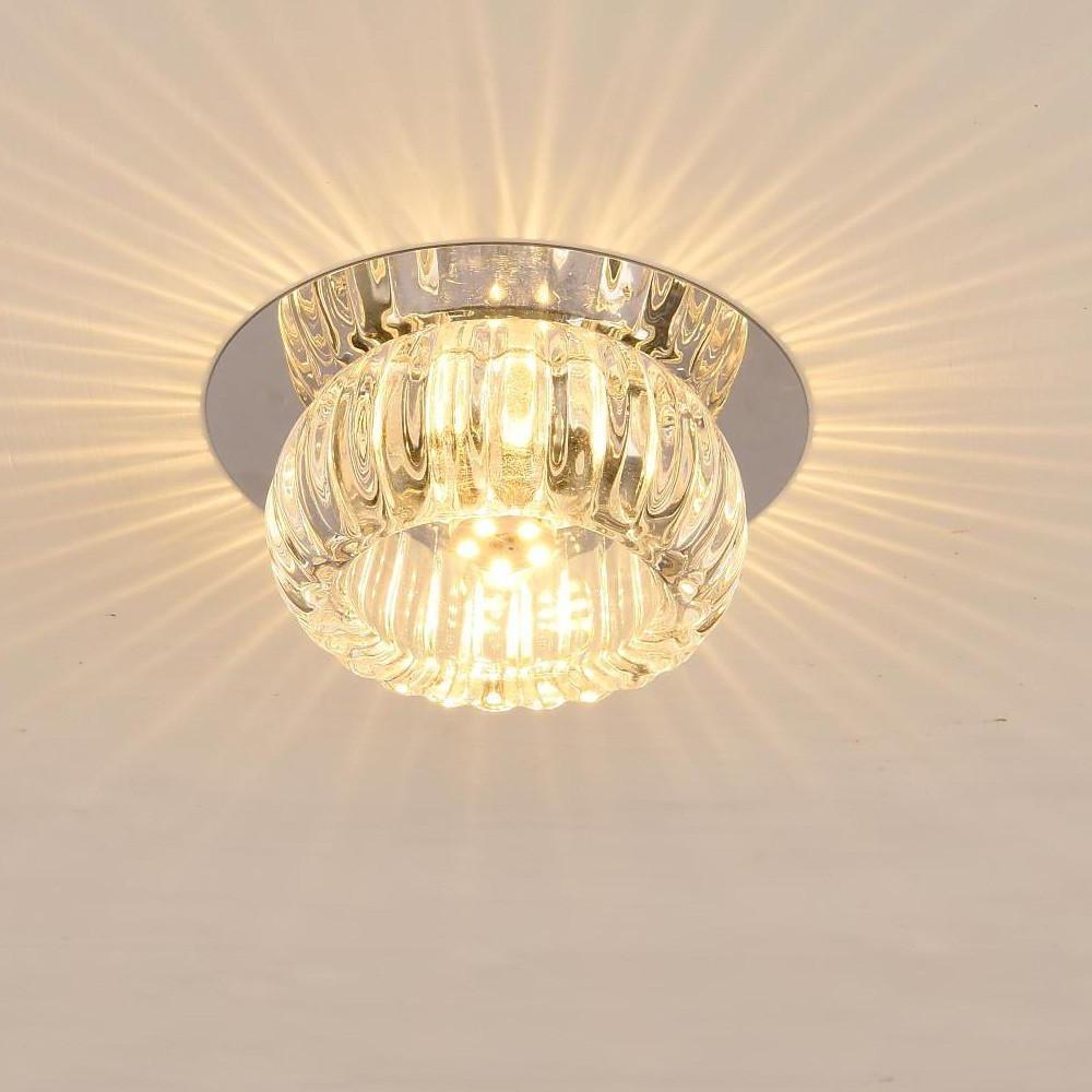 Modern Crystal Geometric LED Flush Mount Ceiling Light for Kitchen and Entryway