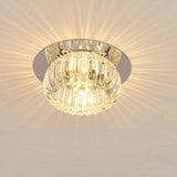 Modern Crystal Geometric LED Flush Mount Ceiling Light for Kitchen and Entryway