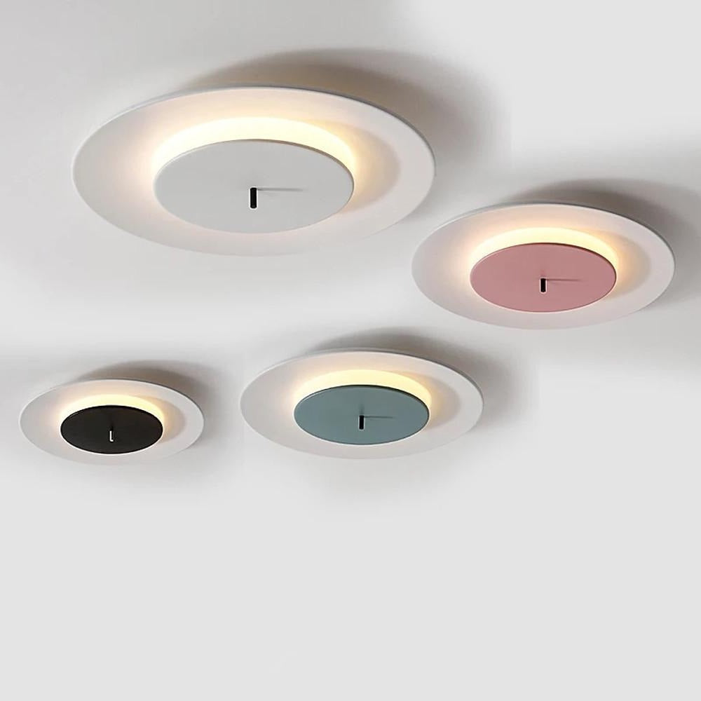 Modern Geometric Double Circle LED Flush Mount Ceiling Light for Bedroom and Hallway