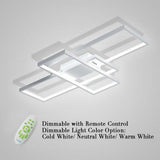 Modern Rectangular 3 Tier LED Flush Mount Ceiling Lamp Large Geometric Integrated Lighting Fixture