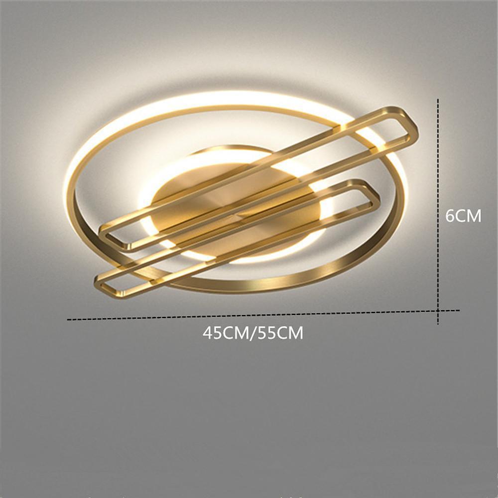 Modern Circular Linear LED Ceiling Light Dimmable Nordic Cluster Flush Mount Metal Fixture