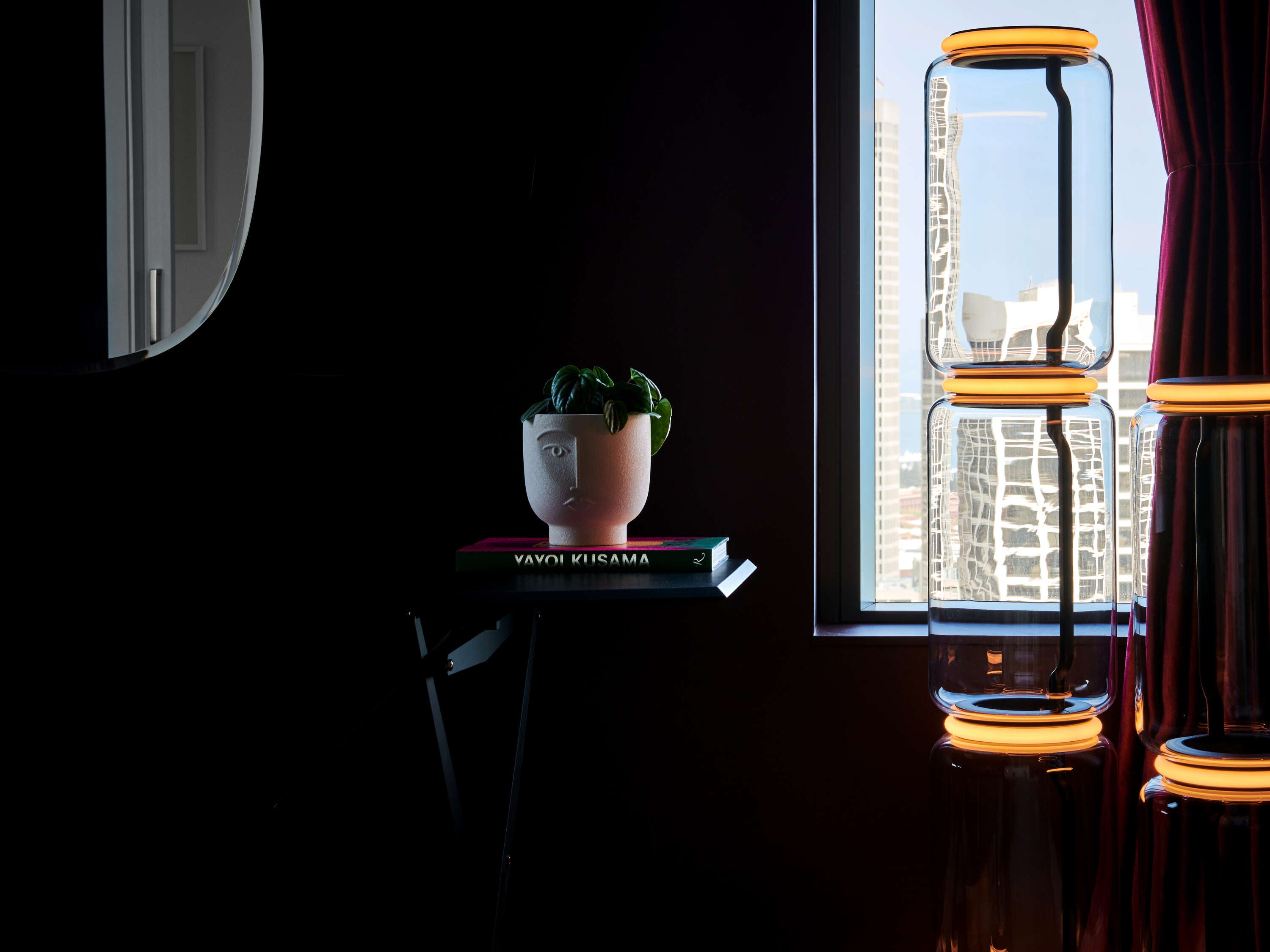 Modern Hand Blown Glass Modular Floor Lamp for Living Room with Integrated LED Lighting