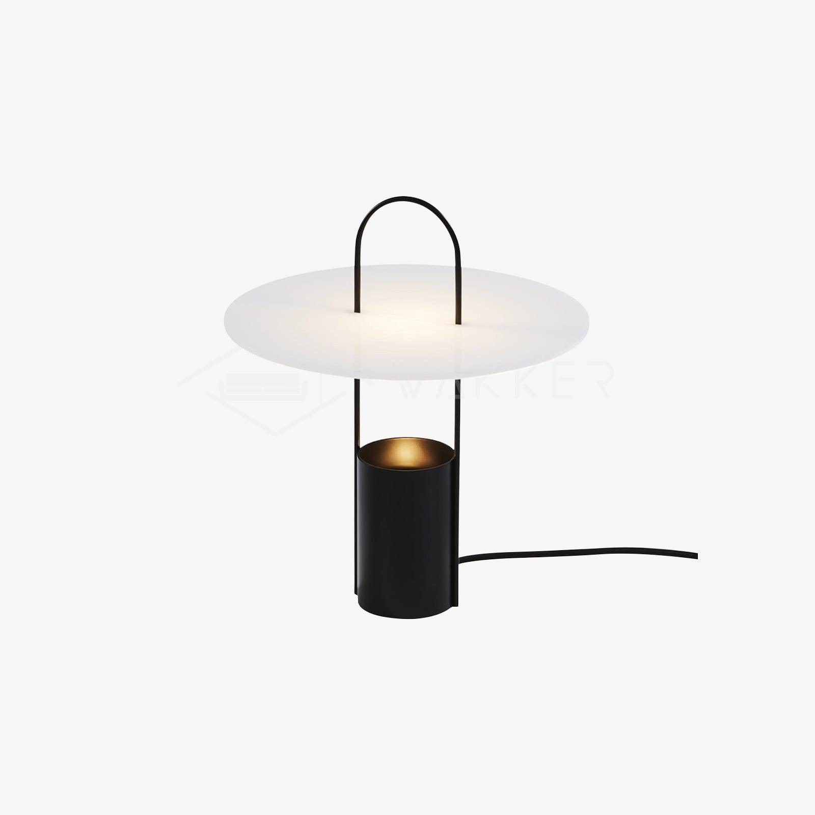 Nomade Modern Industrial Table Lamp with Carry Handle and Acrylic Diffuser for Bedside and Office