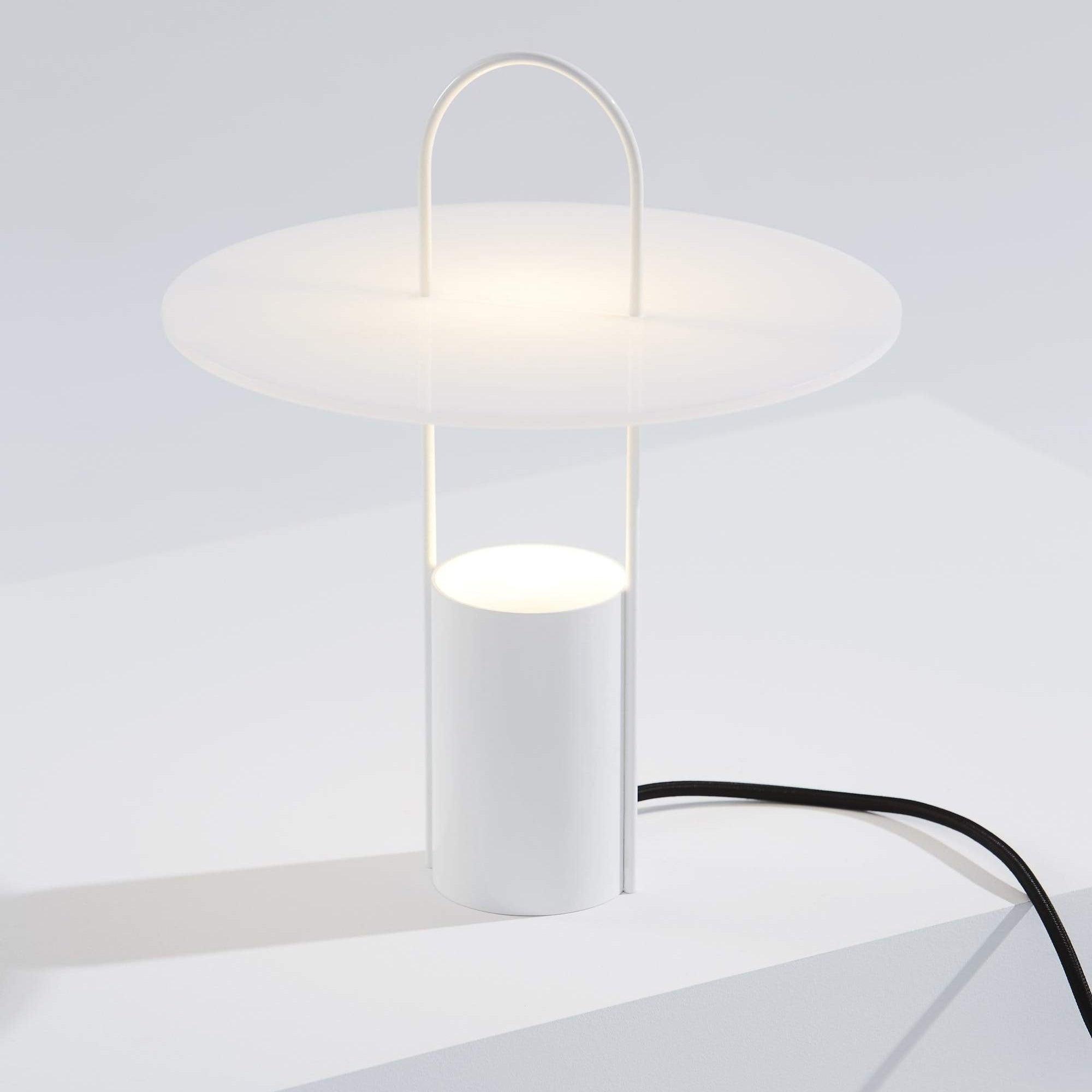 Nomade Modern Industrial Table Lamp with Carry Handle and Acrylic Diffuser for Bedside and Office