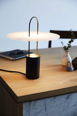Nomade Modern Industrial Table Lamp with Carry Handle and Acrylic Diffuser for Bedside and Office
