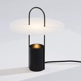 Nomade Modern Industrial Table Lamp with Carry Handle and Acrylic Diffuser for Bedside and Office