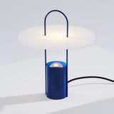 Nomade Modern Industrial Table Lamp with Carry Handle and Acrylic Diffuser for Bedside and Office