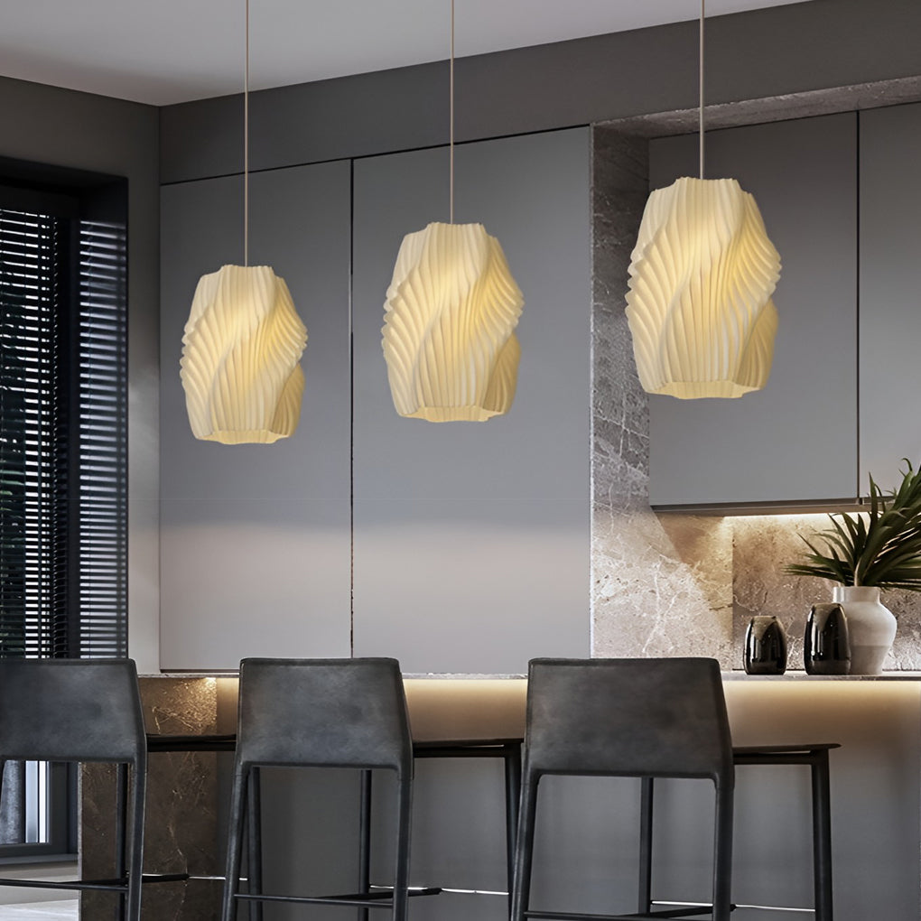 Nordic 3D Printed Creative Chandelier 16W White Pendant Light for Dining Room and Bedroom