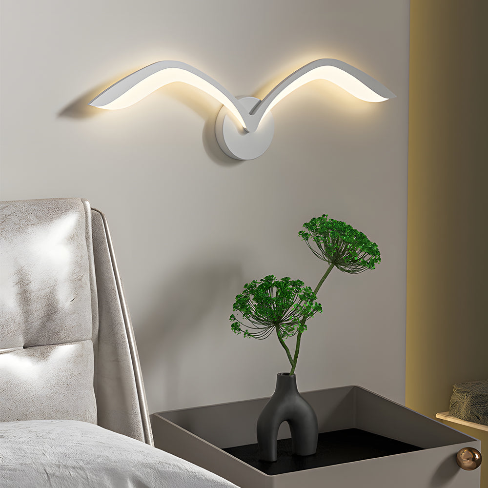 Nordic Acrylic Seagull Wing LED Wall Sconce Modern Indoor Wall Light for Living Room and Bedroom