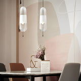 Nordic Art Glass Cylinder Pendant Light for Dining Room and Modern Kitchen Island