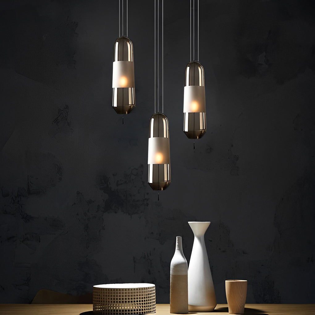Nordic Art Glass Cylinder Pendant Light for Dining Room and Modern Kitchen Island