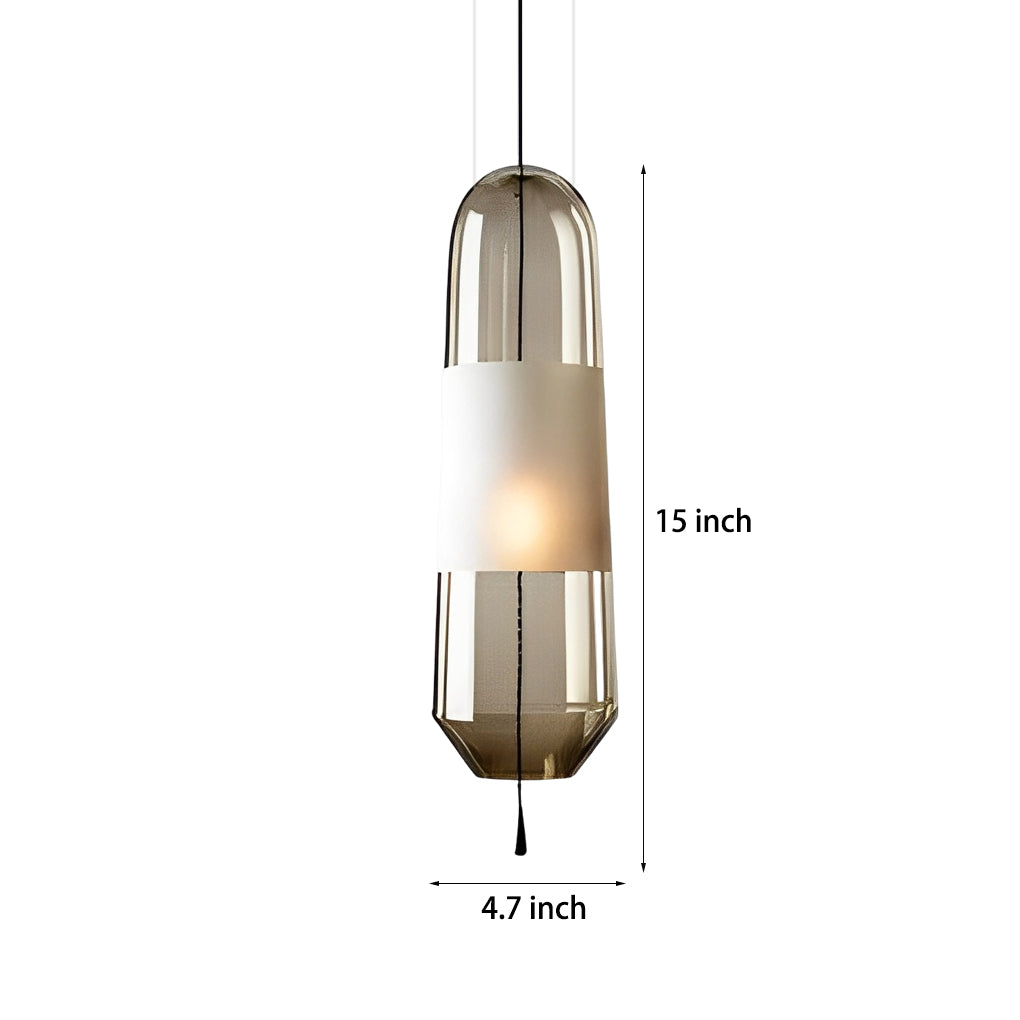 Nordic Art Glass Cylinder Pendant Light for Dining Room and Modern Kitchen Island