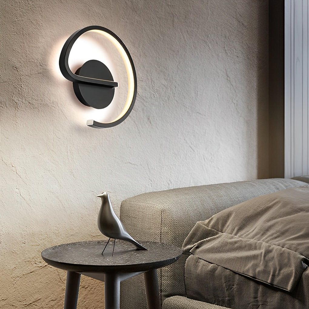 Nordic Artistic LED Wall Sconce Modern Line Art Circular Indoor Decorative Lighting