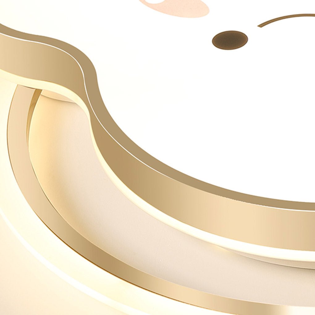 Whimsical Gold Cloud Shaped LED Ceiling Light Three Tone Dimmable Flush Mount Lamp