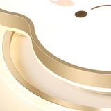 Whimsical Gold Cloud Shaped LED Ceiling Light Three Tone Dimmable Flush Mount Lamp