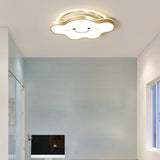 Whimsical Gold Cloud Shaped LED Ceiling Light Three Tone Dimmable Flush Mount Lamp