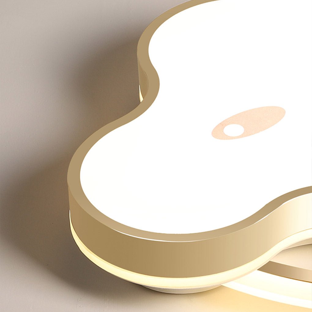 Whimsical Gold Cloud Shaped LED Ceiling Light Three Tone Dimmable Flush Mount Lamp