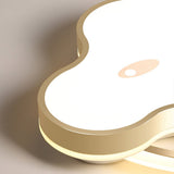 Whimsical Gold Cloud Shaped LED Ceiling Light Three Tone Dimmable Flush Mount Lamp