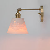 Nordic Ceramic Mountain Landscape LED Pendant Light and Wall Sconce with Copper Accents