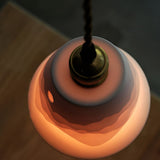 Nordic Ceramic Mountain Landscape LED Pendant Light and Wall Sconce with Copper Accents