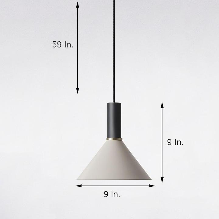 Nordic Cone Shaped Metal Island Pendant Light Minimalist Hanging Ceiling Lamp for Bedroom and Kitchen