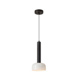 Nordic Copper Tube LED Pendant Light with White Glass Bowl Shade for Bedroom and Living Room