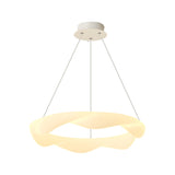 Nordic Cream Style Designer Ring LED Chandelier Adjustable Dimming Ceiling Pendant Light