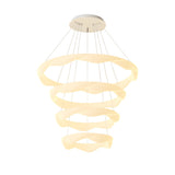 Nordic Cream Style Designer Ring LED Chandelier Adjustable Dimming Ceiling Pendant Light