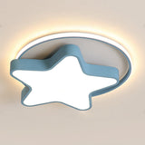 Modern Five Pointed Star LED Ceiling Light Dimmable Flush Mount Lamp for Kids Bedroom