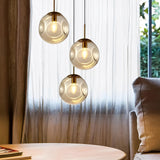 Nordic Creative Glass Globe Pendant Light Modern Small Chandelier for Dining Room and Bedroom
