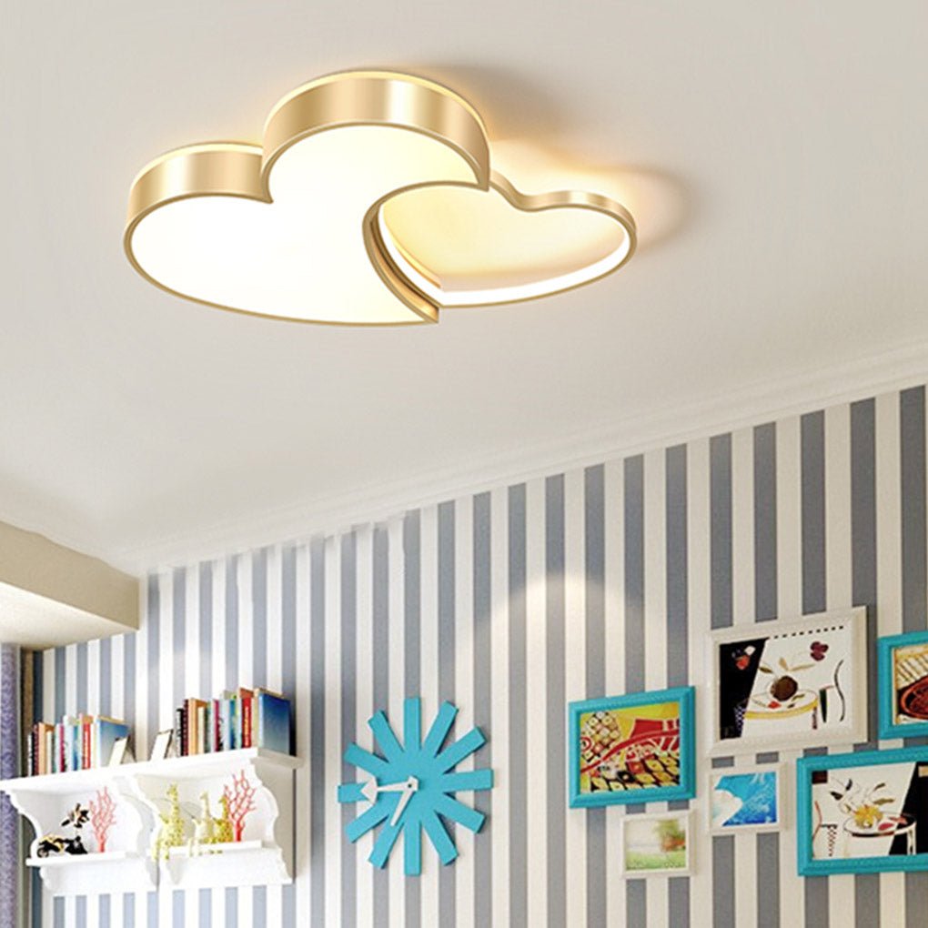 Modern Dimmable Heart Shaped LED Ceiling Light for Bedroom Living Room High Light Transmittance