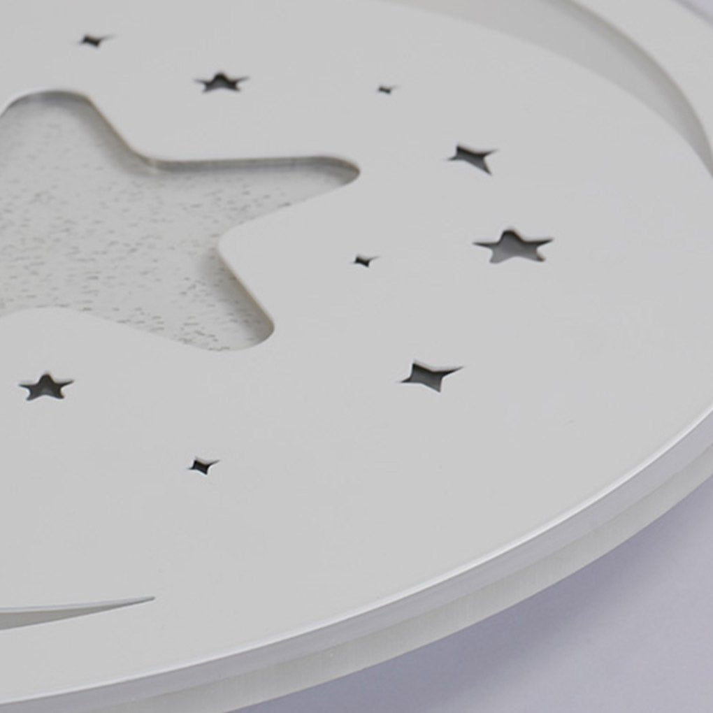 Modern Star and Moon Dimmable LED Ceiling Light Ultra Thin Fixture with Remote Control for Kids Bedroom
