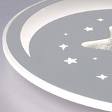 Modern Star and Moon Dimmable LED Ceiling Light Ultra Thin Fixture with Remote Control for Kids Bedroom