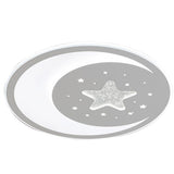 Modern Star and Moon Dimmable LED Ceiling Light Ultra Thin Fixture with Remote Control for Kids Bedroom