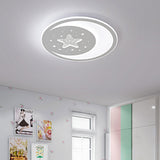 Modern Star and Moon Dimmable LED Ceiling Light Ultra Thin Fixture with Remote Control for Kids Bedroom