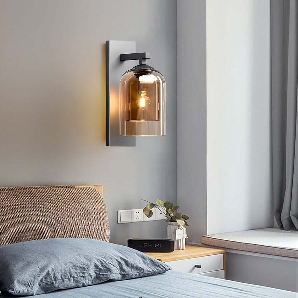 Nordic Double Layer Glass Wall Sconce Minimalist Modern Indoor Lighting Fixture for Living Room