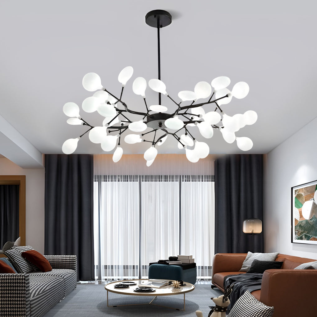 Nordic Firefly Branch Chandelier Modern Metal and Acrylic Hanging Light Fixture