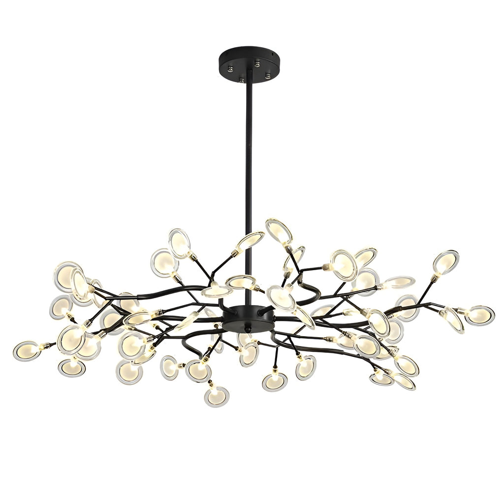Nordic Firefly Branch Chandelier Modern Metal and Acrylic Hanging Light Fixture